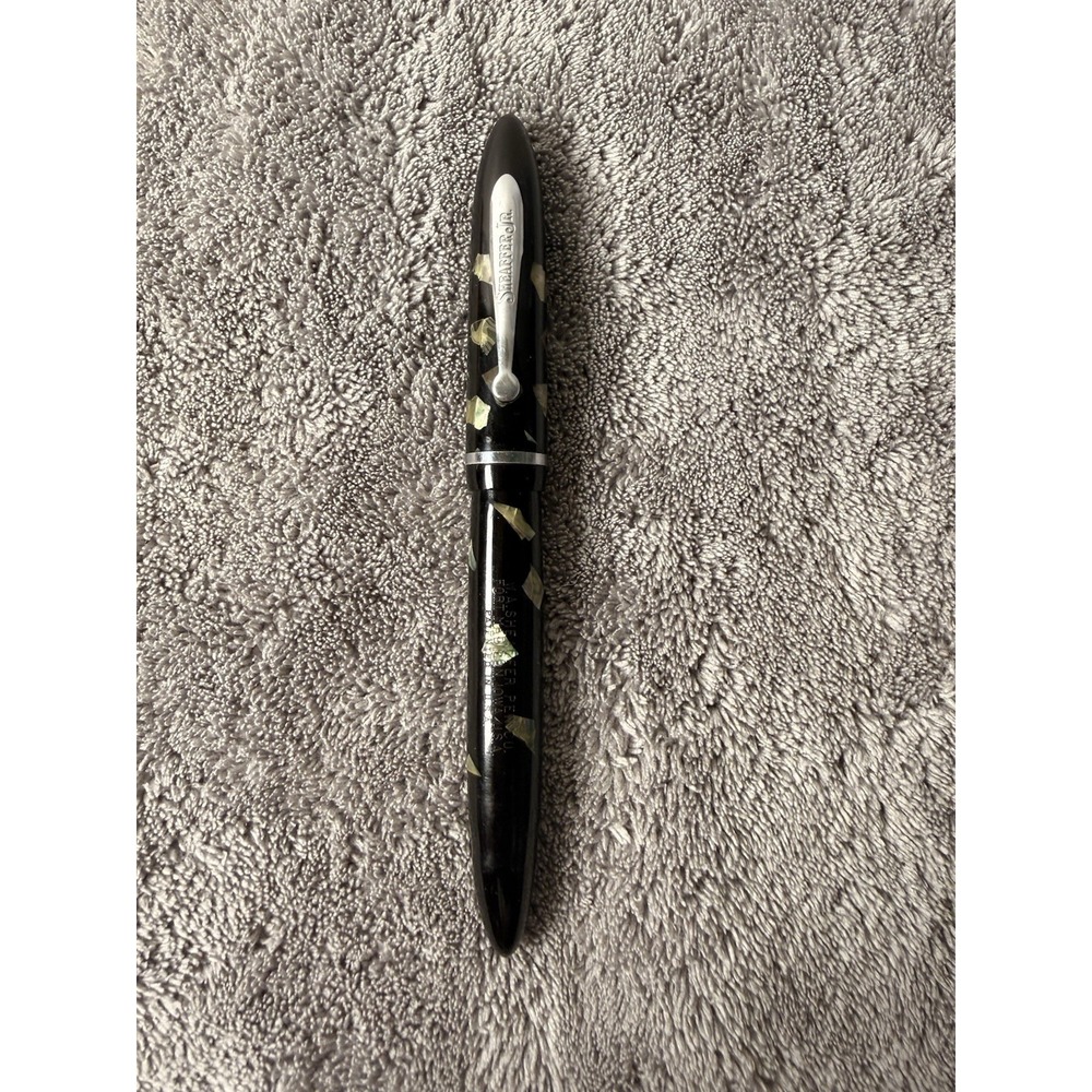 Vintage Sheaffer Jr Fountain Pen Black Abalone Shell Celluloid Missing Lever